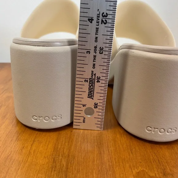 Women's Crocs Brooklyn Slide Open Toe Sandals Heel sz 9 Like New - Picture 6 of 9